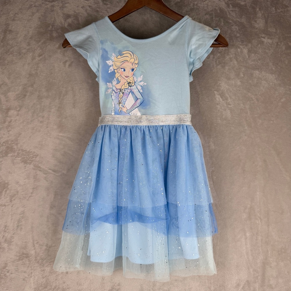Disney Jumping Beans Frozen Elsa Blue Tulle Tutu Dress Girls Size 6 Flutter